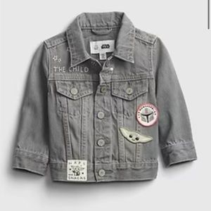 Baby gap x STAR WARS grey denim jacket with yoda patches 6-12 months